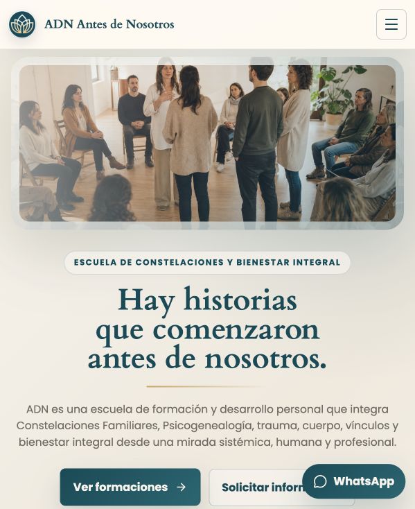 Captura de la web Antes de Nosotros
